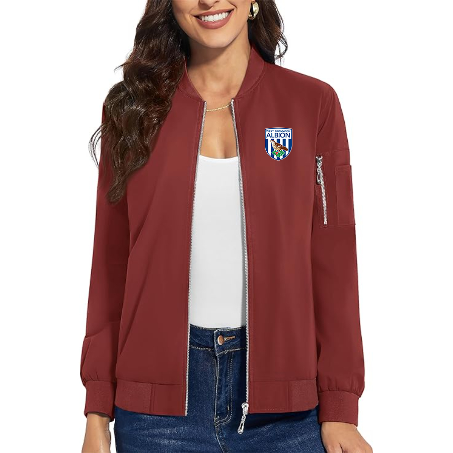 Women's  West Bromwich Albion Soccer Premium Bomber Jacket Outerwear